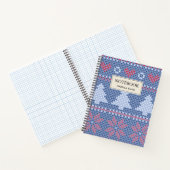 Carnet Motif de tricot de Noël Bleu (Intérieur)