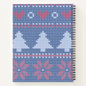 Carnet Motif de tricot de Noël Bleu (Dos)
