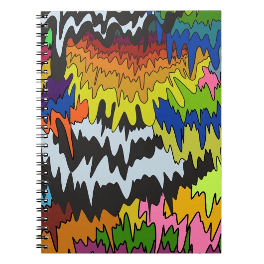 Carnet Motif de trippage Super coloré à goutte liquide (Devant)
