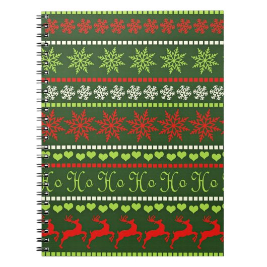 Carnet Motif de vacances rouge et vert (Devant)