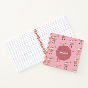Carnet Motif de vache enfant pratique d'écriture manuscri