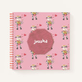 Carnet Motif de vache enfant pratique d'écriture manuscri (Devant)