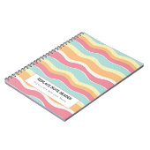 Carnet Motif de vague coloré personnalisé (Côté gauche)