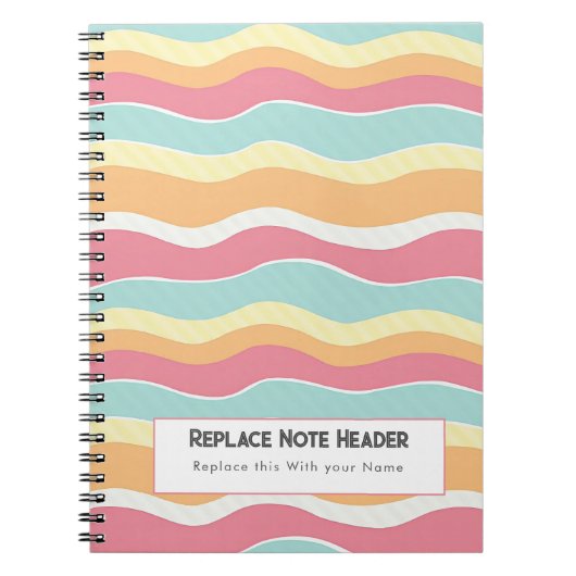 Carnet Motif de vague coloré personnalisé (Devant)
