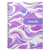 Carnet Motif de vague violette (Devant)