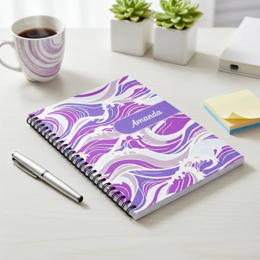 Carnet Motif de vague violette