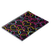 Carnet Motif de Valentine avec des coeurs de couleur (Côté gauche)