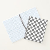 Carnet Motif de vérification À damiers blanc gris cendré (Intérieur)