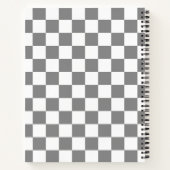 Carnet Motif de vérification À damiers blanc gris cendré (Dos)