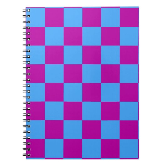 Carnet Motif de vérification À damiers bleu violet (Devant)