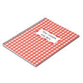 Carnet Motif de vérification En vichy rouge (Côté gauche)