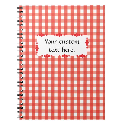 Carnet Motif de vérification En vichy rouge (Devant)