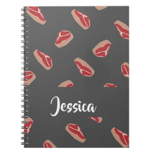 Carnet Motif de viande de steak gris