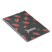 Carnet Motif de viande de steak sur gris (Côté Droit)