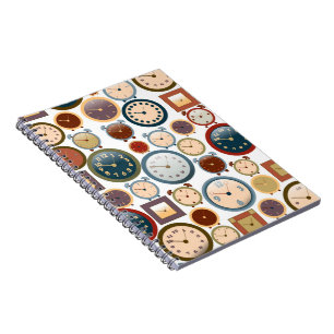 Carnet Motif de vieilles horloges vintage