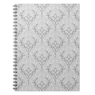 Carnet Motif de vigne botanique gris doux