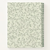 Carnet Motif de vigne botanique vert olive clair (Dos)