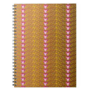 Carnet motif de violets vintages de bronze et rose