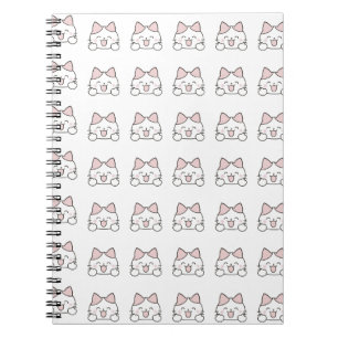 Carnet Motif de visage de chat Kawaii heureux