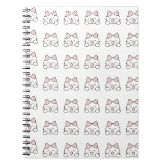 Carnet Motif de visage de chat Kawaii heureux