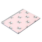 Carnet Motif de visage d'ours kawaii mignon sur fond rose (Côté gauche)