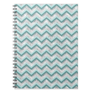 Carnet Motif de zigzag turquoise et en cristal