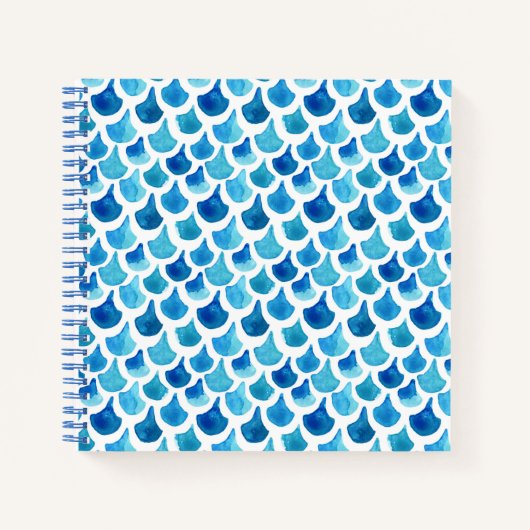 Carnet Motif d'échelle d'aquarelle bleue (Devant)