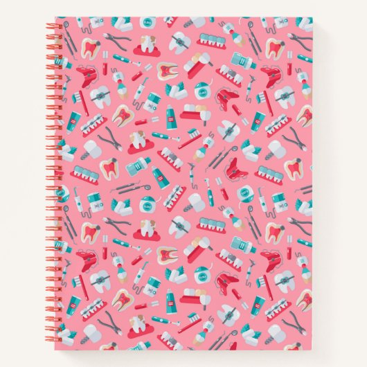 Carnet Motif dentaire rose (Devant)