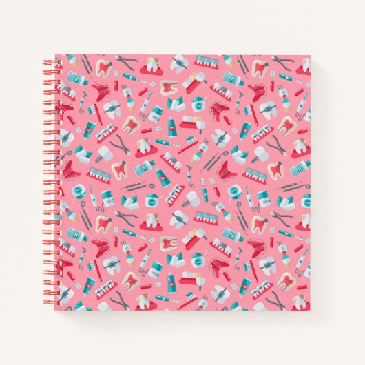Carnet Motif dentaire rose (Devant)
