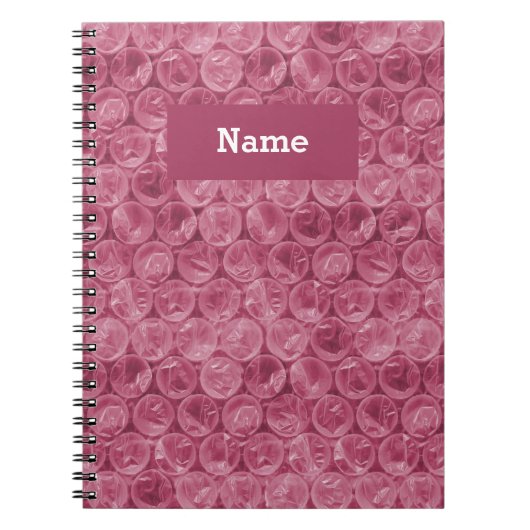 Carnet Motif d'enveloppement de bulle rose personnalisé (Devant)