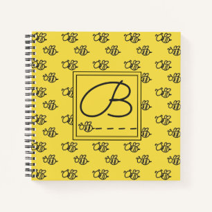 Carnet Motif des abeilles d'été jaune