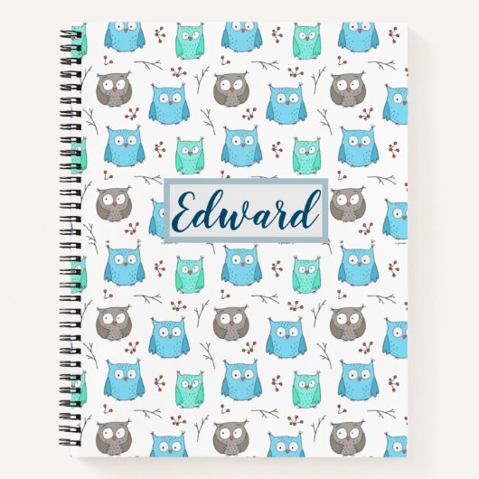 Carnet Motif des Chouettes et branches (Devant)