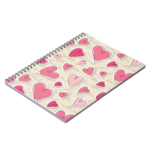 Carnet Motif des coeurs (Côté gauche)