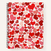 Carnet Motif Des Coeurs, Coeurs Rouges, Amour (Devant)