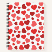Carnet Motif Des Coeurs, Coeurs Rouges, Motif Des Coeurs (Devant)