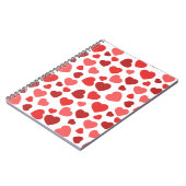 Carnet Motif Des Coeurs, Coeurs Rouges, Motif Des Coeurs (Côté gauche)