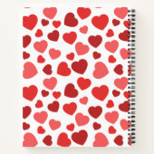 Carnet Motif Des Coeurs, Coeurs Rouges, Votre Nom (Dos)