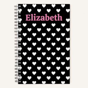 Carnet Motif des Coeurs Noir et Blanc