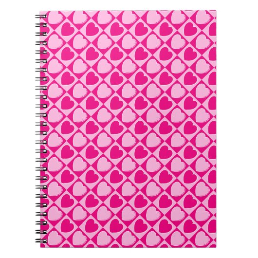 Carnet Motif des coeurs roses (Devant)