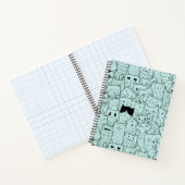 Carnet Motif des Doodles de chats Kawaii (Intérieur)