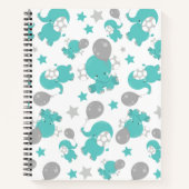 Carnet Motif Des Eléphants Bleus, Eléphants Mignons, Étoi (Devant)