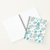 Carnet Motif Des Eléphants, Eléphants Mignons - Gris Bleu (Intérieur)