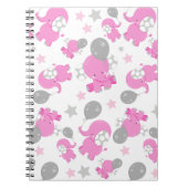 Carnet Motif Des Eléphants Roses, Eléphants Mignons, Étoi (Devant)