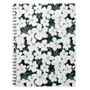Carnet Motif des fleurs tropicales blanches