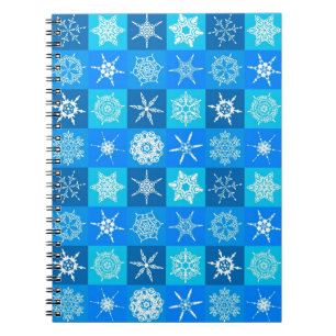 Carnet Motif des flocons bleus