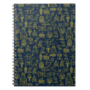 Carnet motif des lettres égyptiennes anciennes est répété