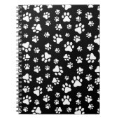 Carnet Motif des pattes, Empreintes de pattes, noir et bl (Devant)