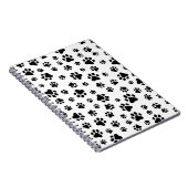 Carnet Motif des pattes, pattes de chien, noir et blanc (Côté Droit)