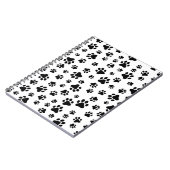 Carnet Motif des pattes, pattes de chien, noir et blanc (Côté gauche)