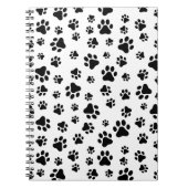 Carnet Motif des pattes, pattes de chien, noir et blanc (Devant)